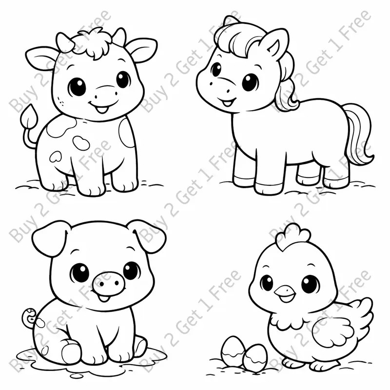 Cute Kids Animal Coloring Pages