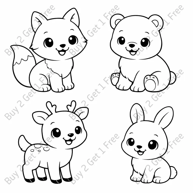 Cute Kids Animal Coloring Pages