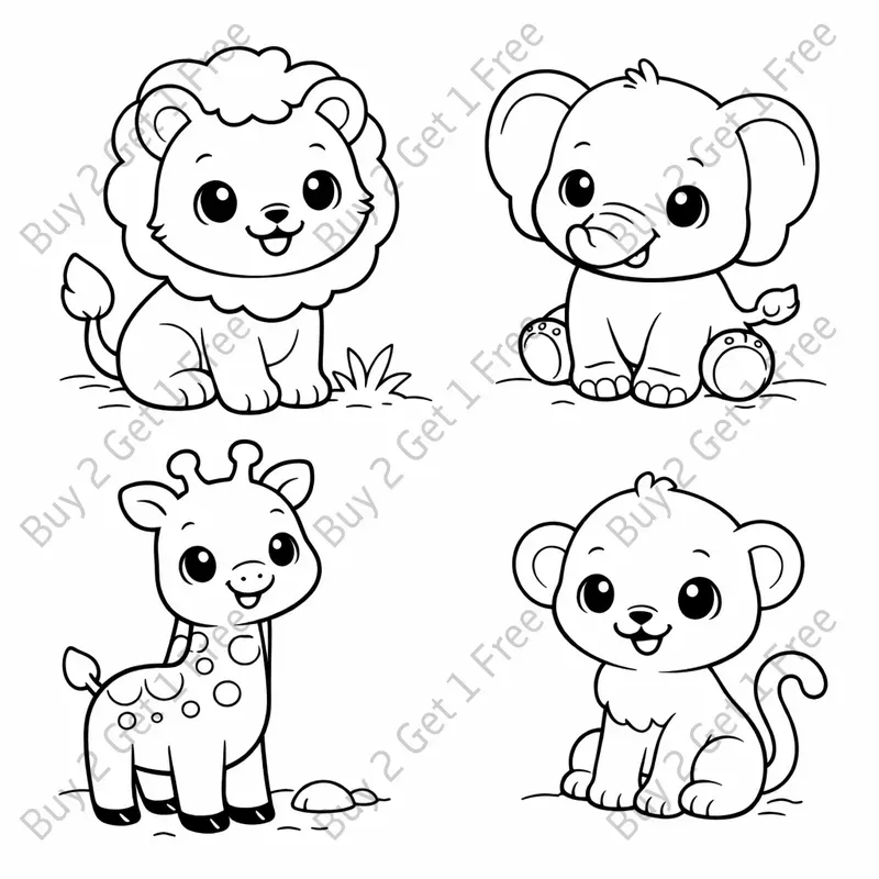 Cute Kids Animal Coloring Pages