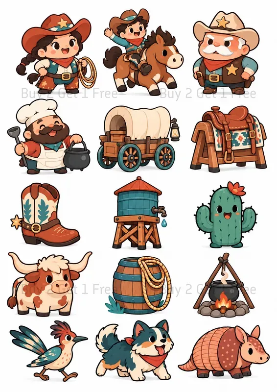 Cute Clipart Mascot Characters