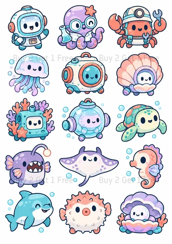 Cute Clipart Mascot Characters