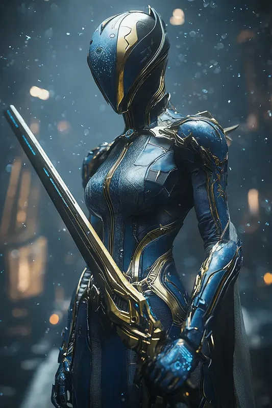 Sapphire Aurum Regent Cyberpunk Art