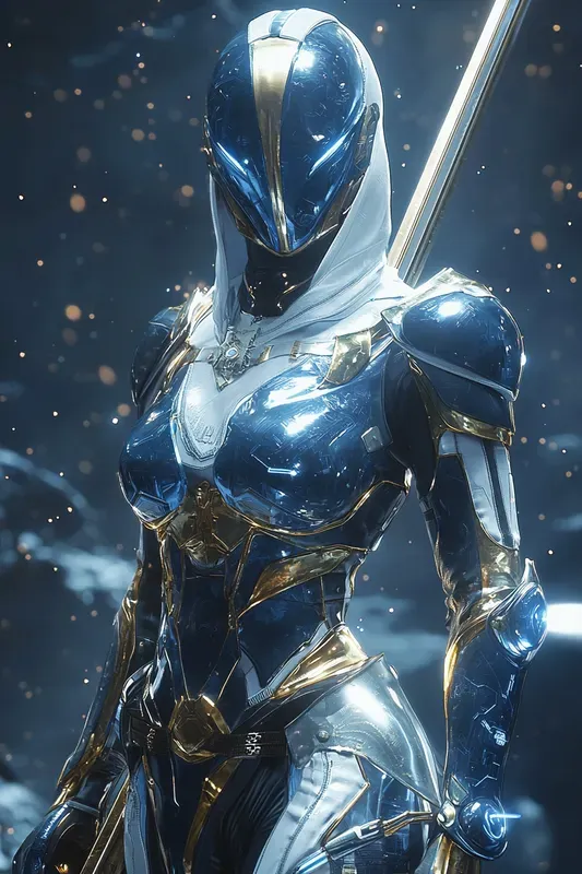 Sapphire Aurum Regent Cyberpunk Art