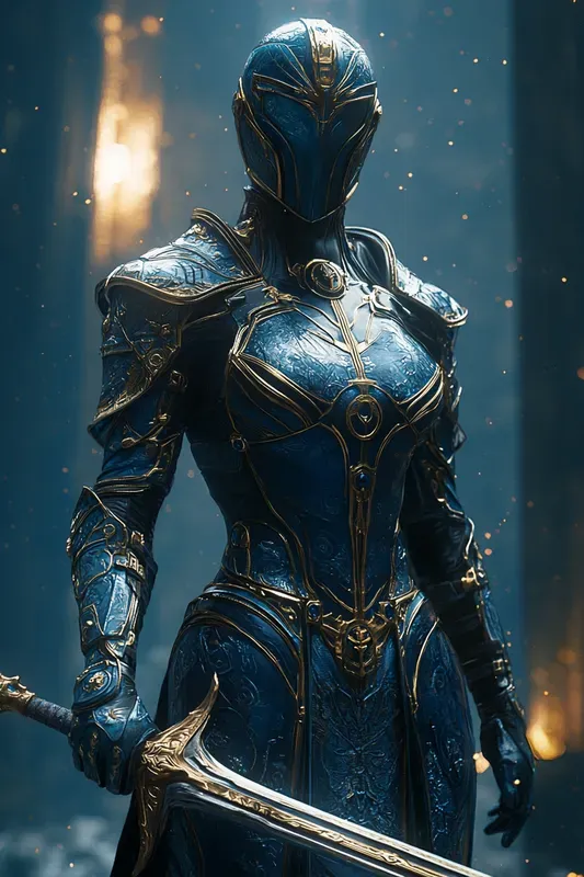 Sapphire Aurum Regent Cyberpunk Art