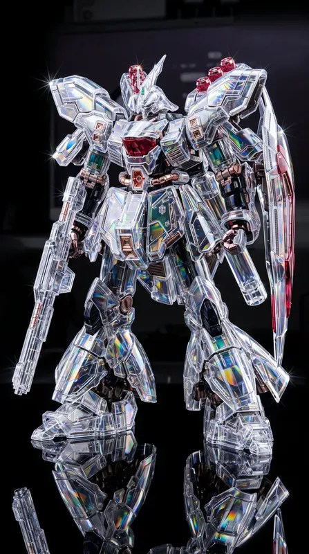 Gundams In A Sleek Glasslike Style