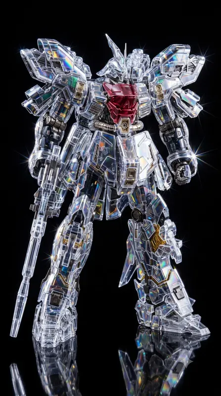 Gundams In A Sleek Glasslike Style