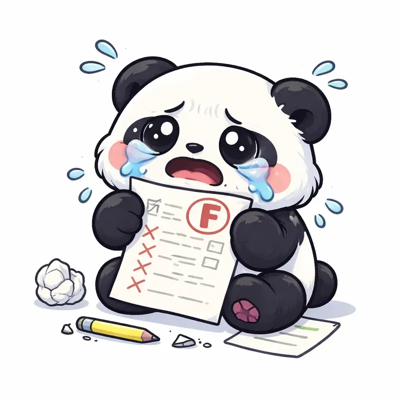 Cute Panda Student Sticker Style