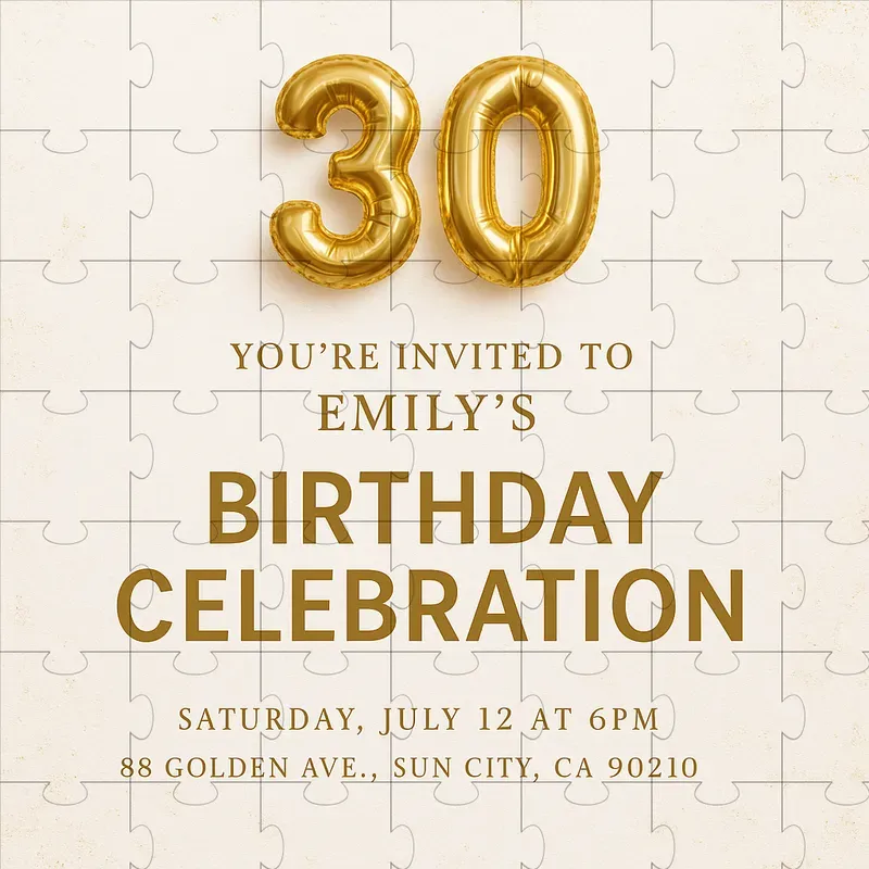 Elegant Gold Celebration Invites