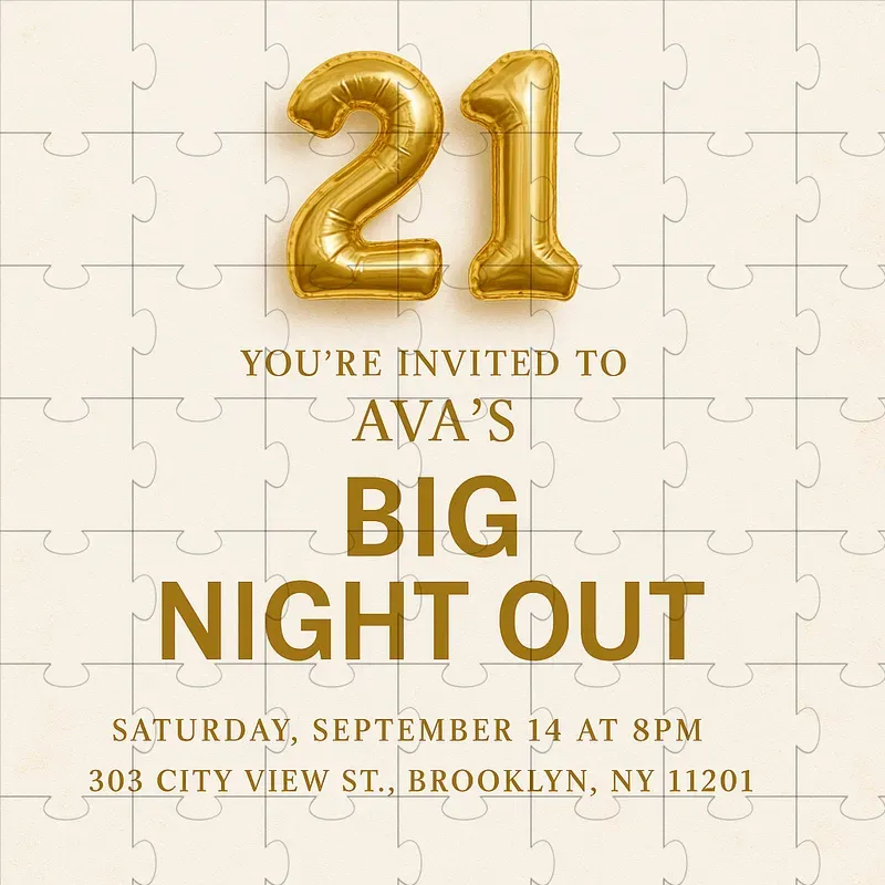 Elegant Gold Celebration Invites
