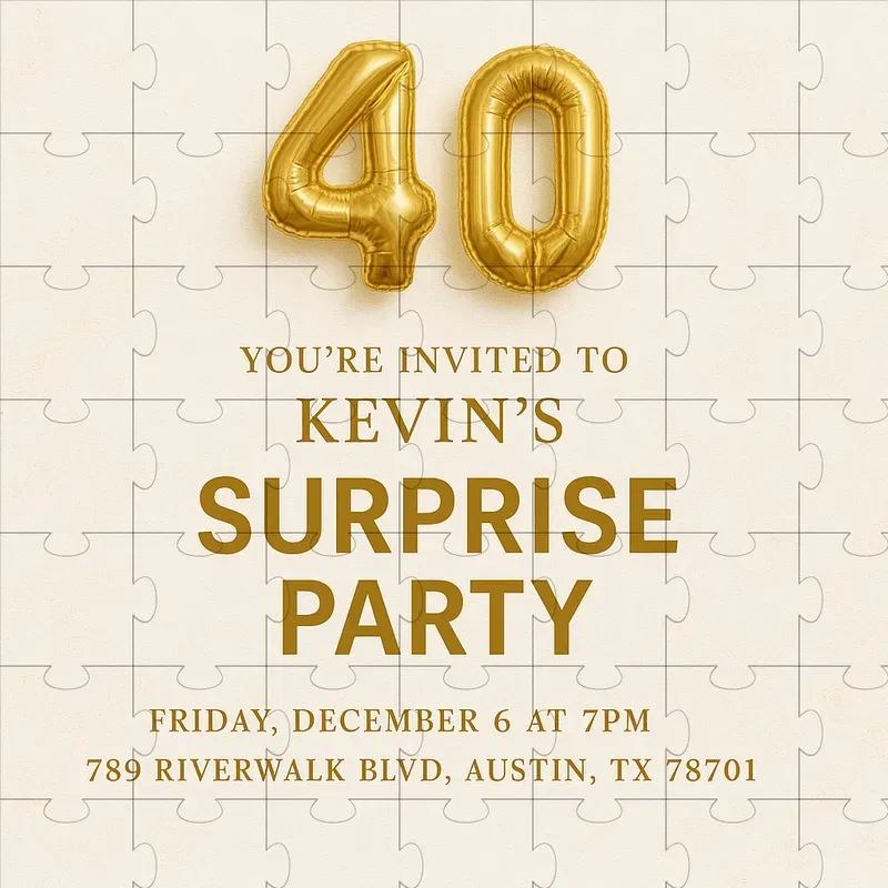 Elegant Gold Celebration Invites