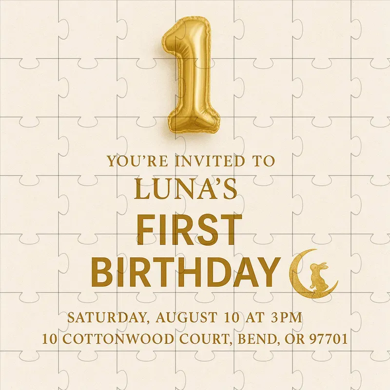 Elegant Gold Celebration Invites
