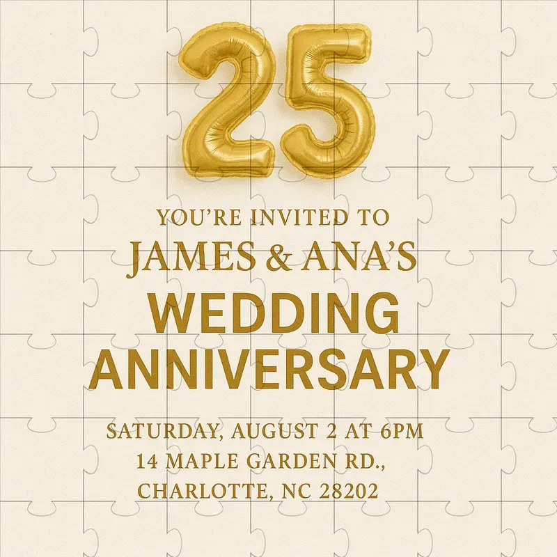 Elegant Gold Celebration Invites