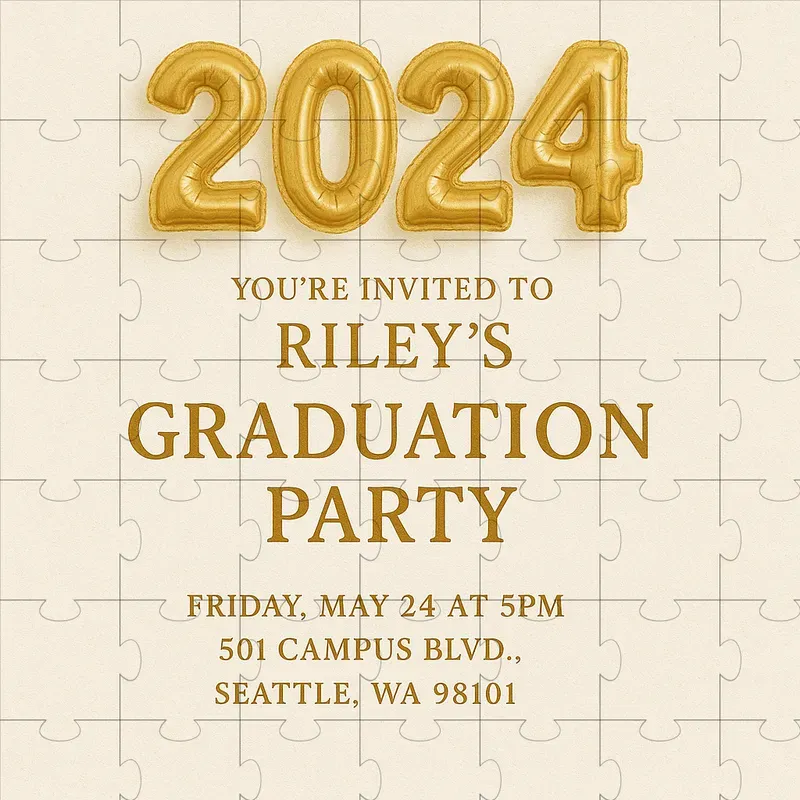 Elegant Gold Celebration Invites