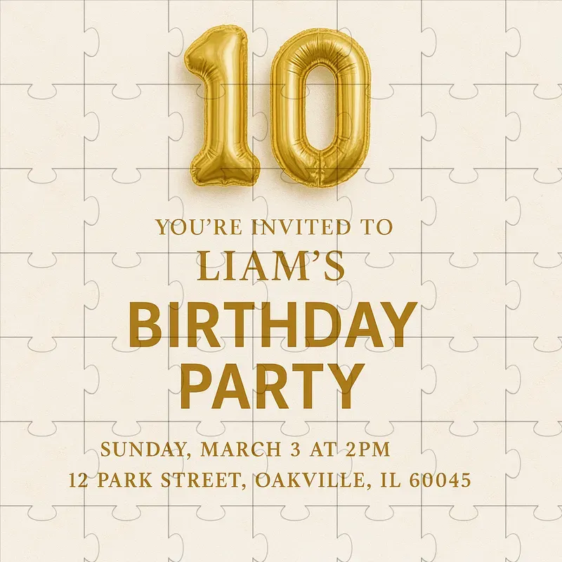 Elegant Gold Celebration Invites