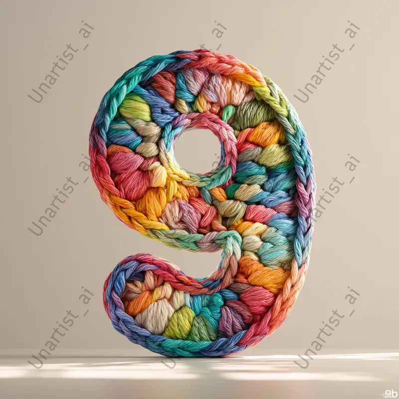 Crocheted Number Studio Photography