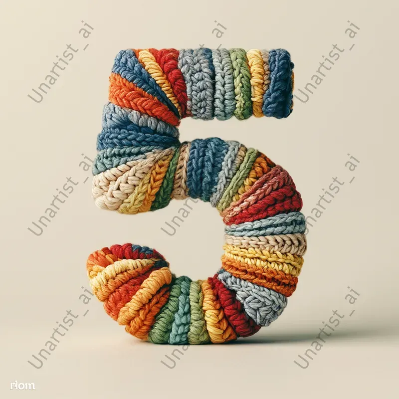 Crocheted Number Studio Photography