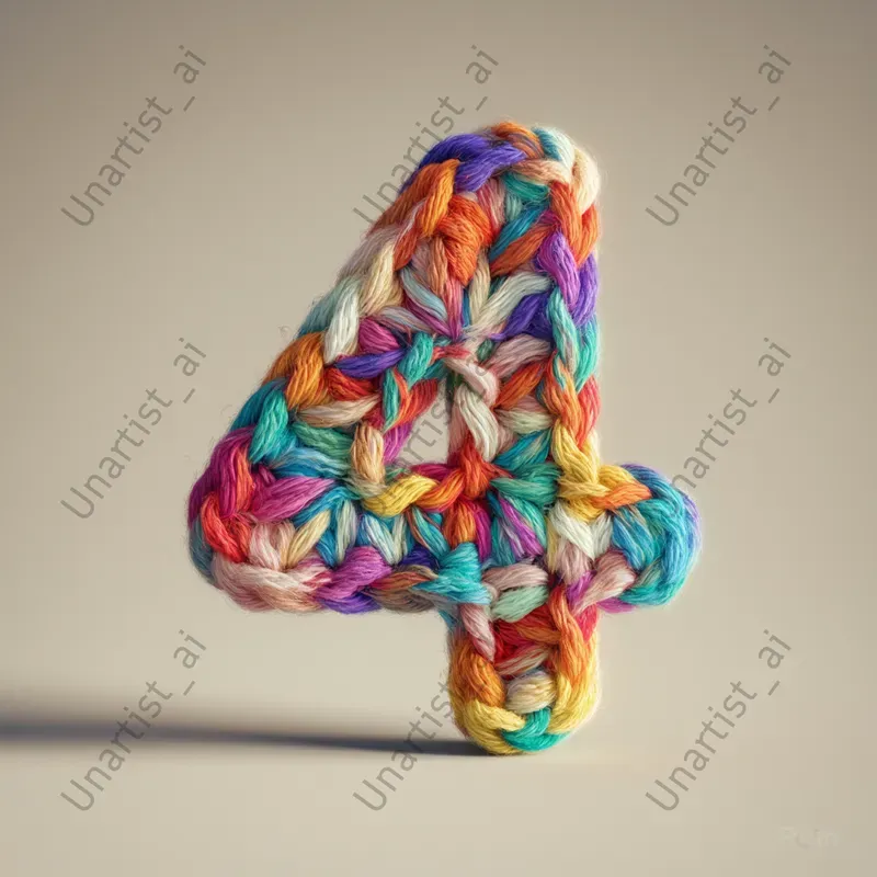 Crocheted Number Studio Photography