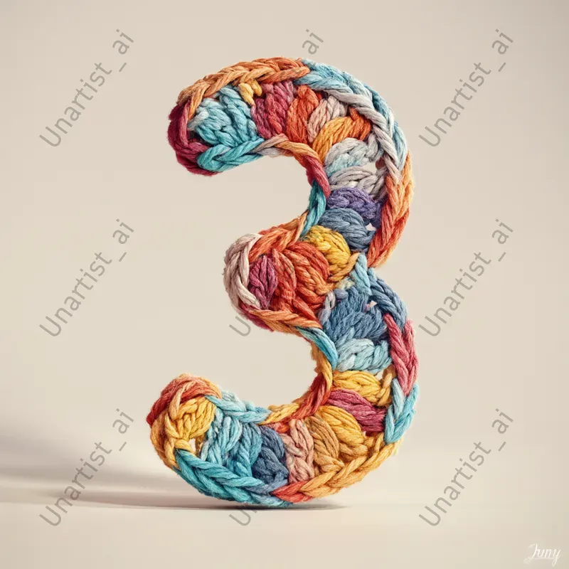 Crocheted Number Studio Photography