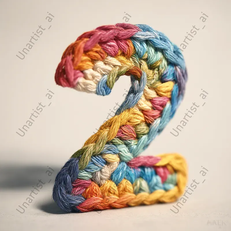 Crocheted Number Studio Photography
