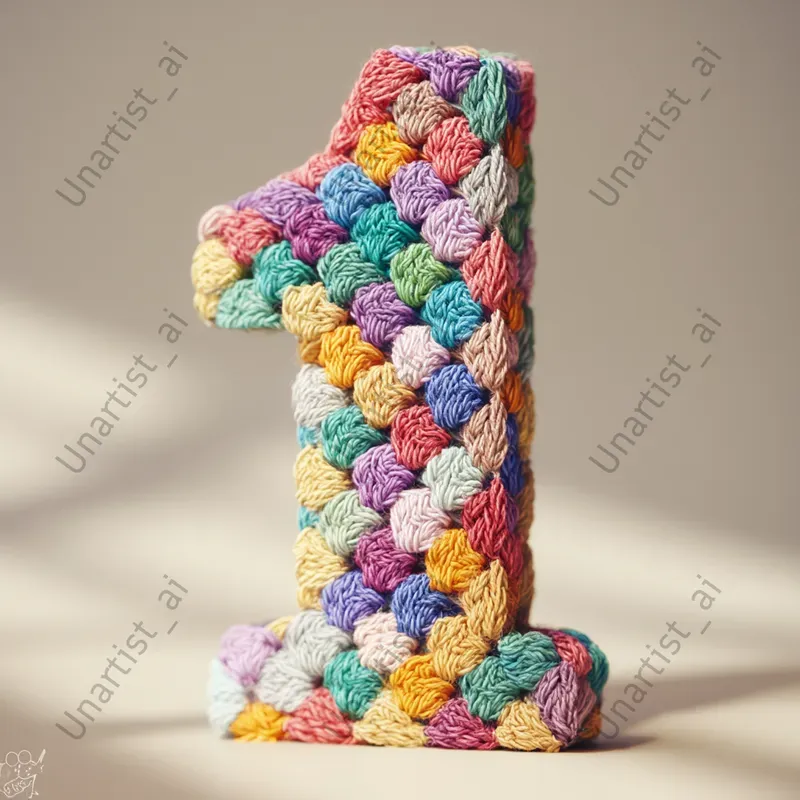 Crocheted Number Studio Photography