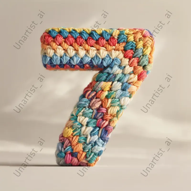 Crocheted Number Studio Photography