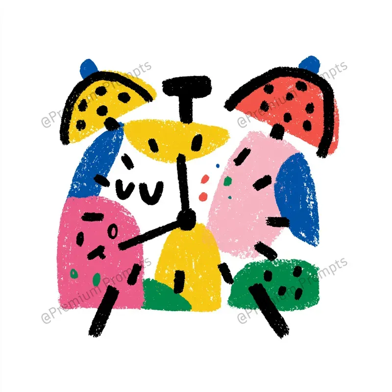 Productivity Planner Doodle Icon Stickers