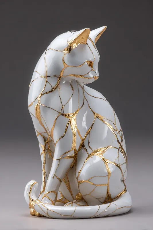 Luxury White Kintsugi Objects