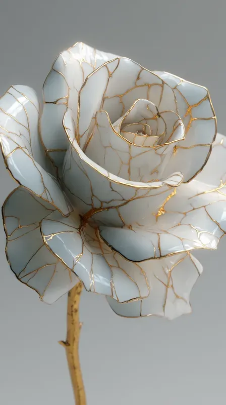 Luxury White Kintsugi Objects
