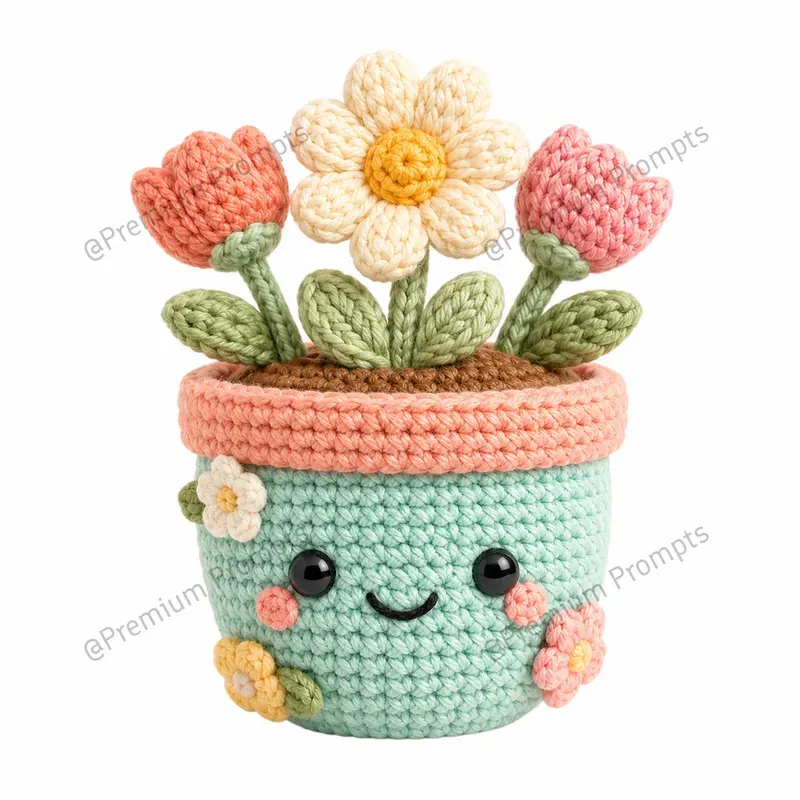 Cute Knitted Crochet Style Cliparts