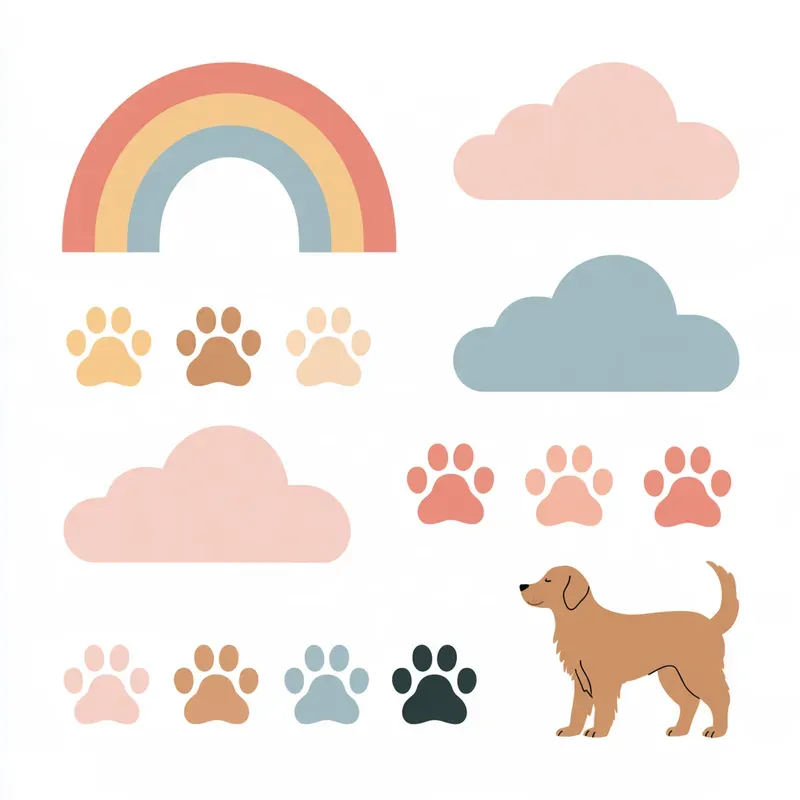 Rainbow Bridge Pet Memorial Clipart Sets