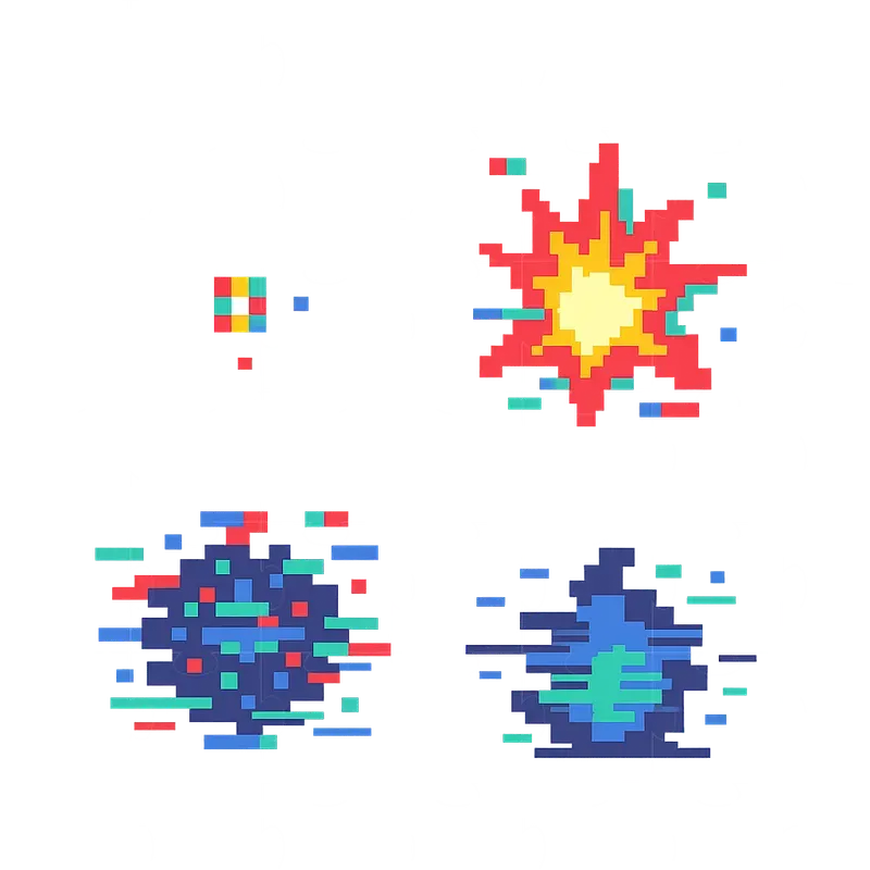 Pixel Art Explosion Animation Sets