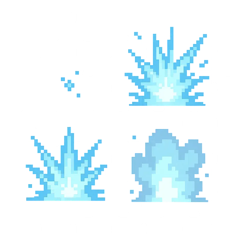Pixel Art Explosion Animation Sets