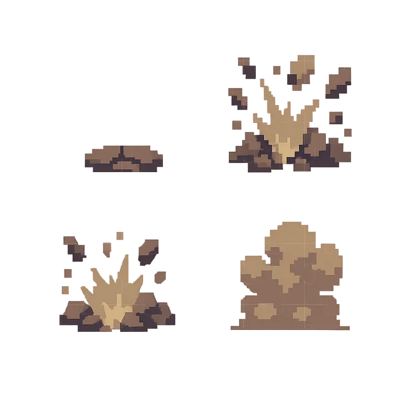 Pixel Art Explosion Animation Sets