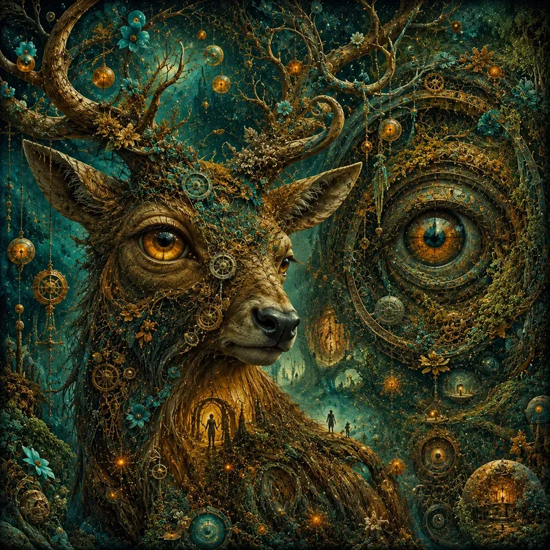 Teal Dreams Surreal Fusion Worlds