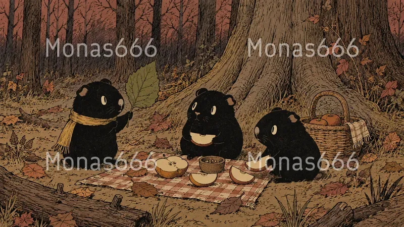 Cozy Woodland Pet Storybook Art