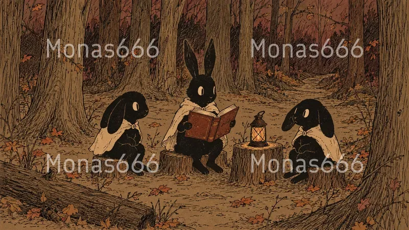 Cozy Woodland Pet Storybook Art