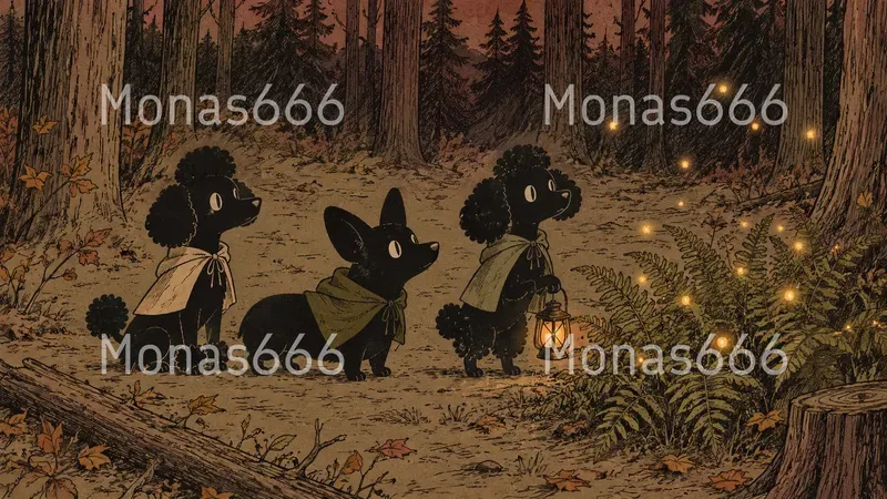 Cozy Woodland Pet Storybook Art