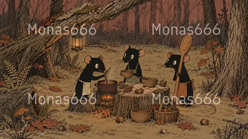 Cozy Woodland Pet Storybook Art