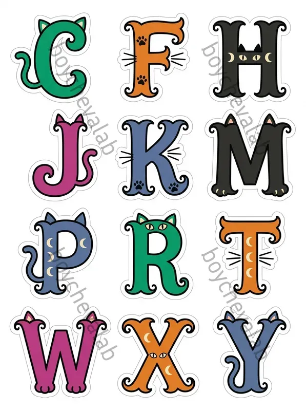 Halloween Letters Numbers Stickers