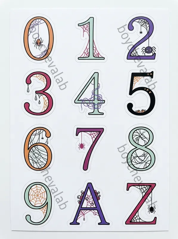 Halloween Letters Numbers Stickers