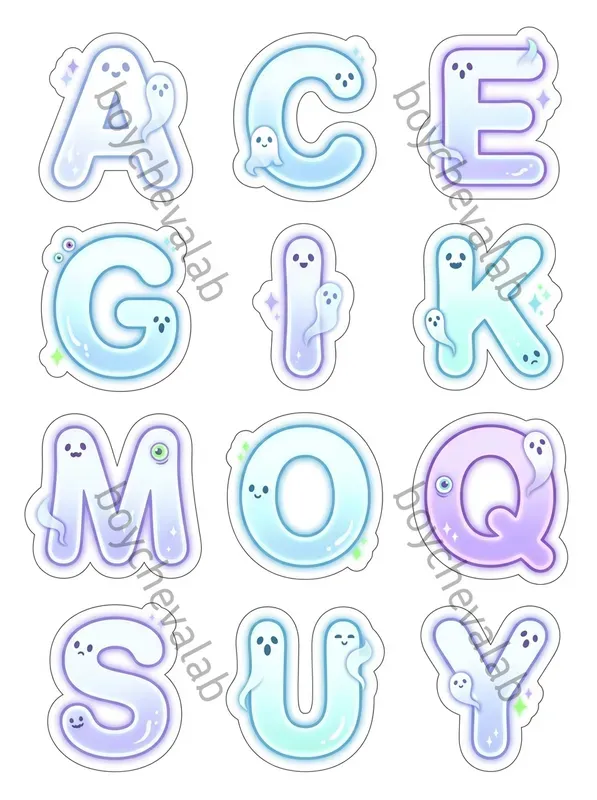 Halloween Letters Numbers Stickers