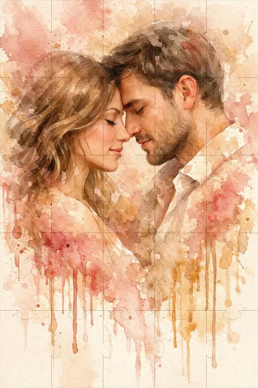 Soulmate Splash Romantic Dual Portraits