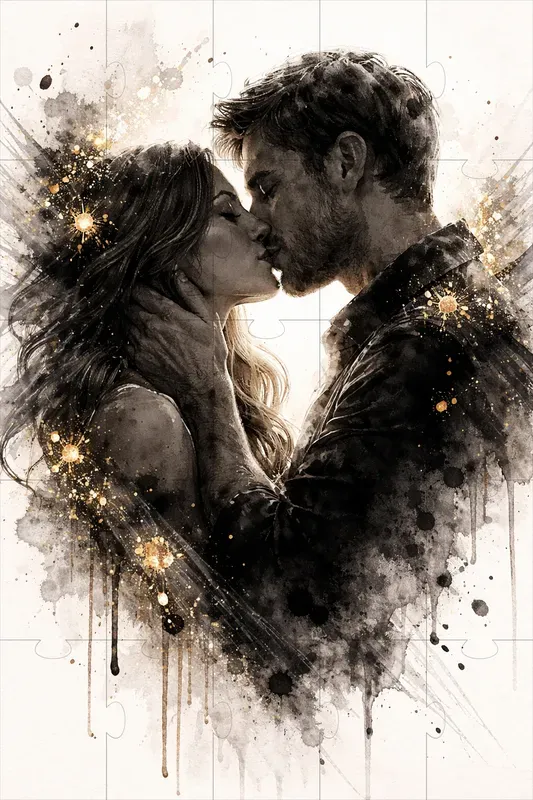 Soulmate Splash Romantic Dual Portraits