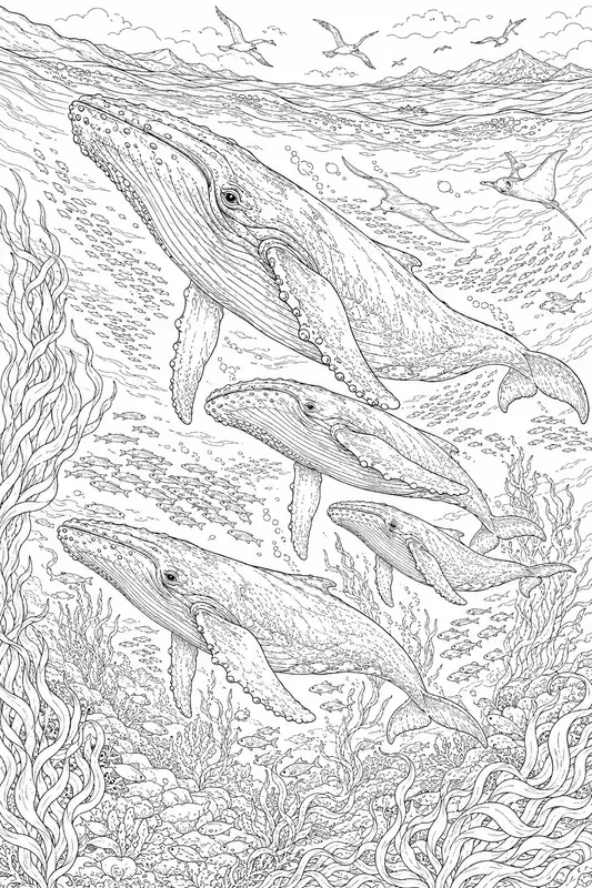 Ocean Sea Creatures Adult Coloring Pages