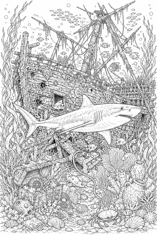 Ocean Sea Creatures Adult Coloring Pages