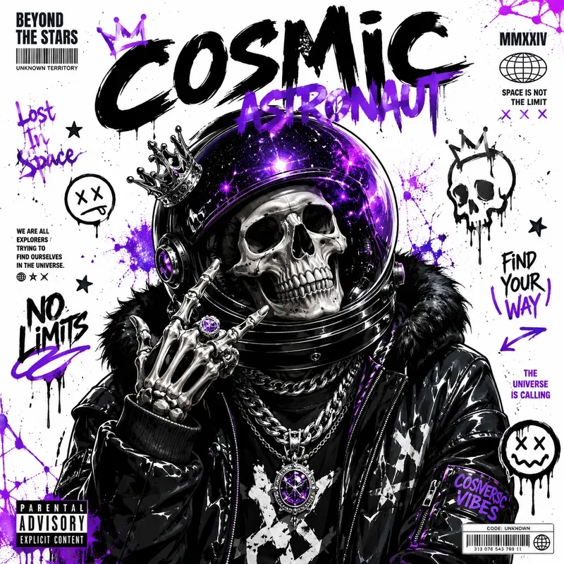 Dark Fantasy Skeleton Graffiti Posters