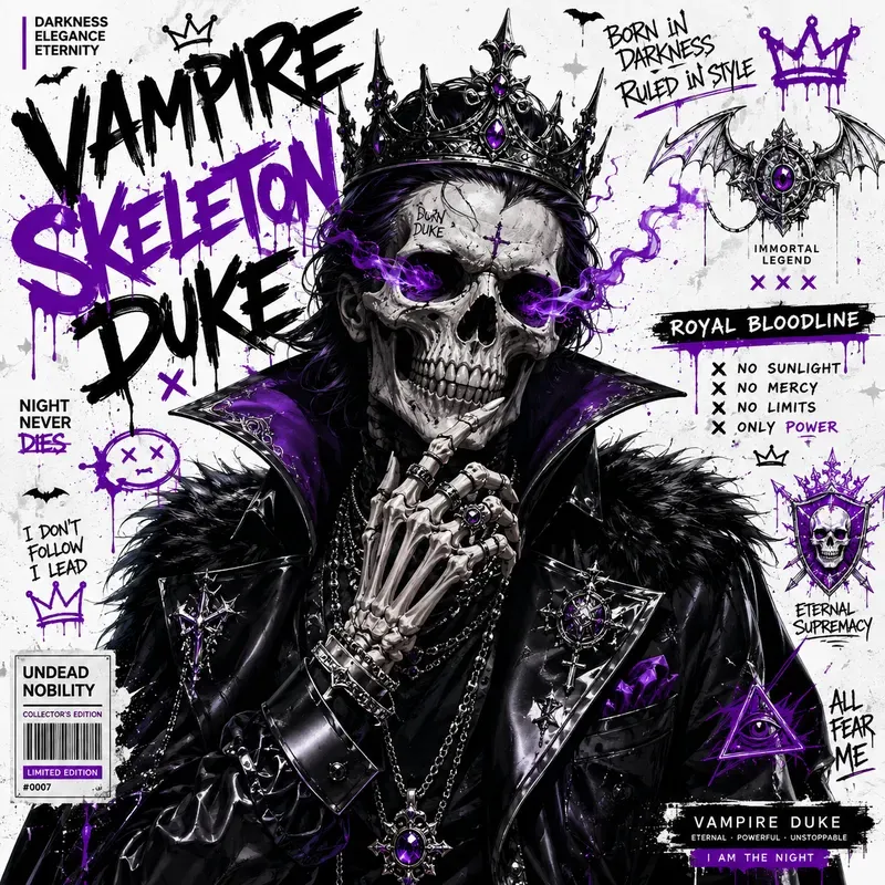 Dark Fantasy Skeleton Graffiti Posters
