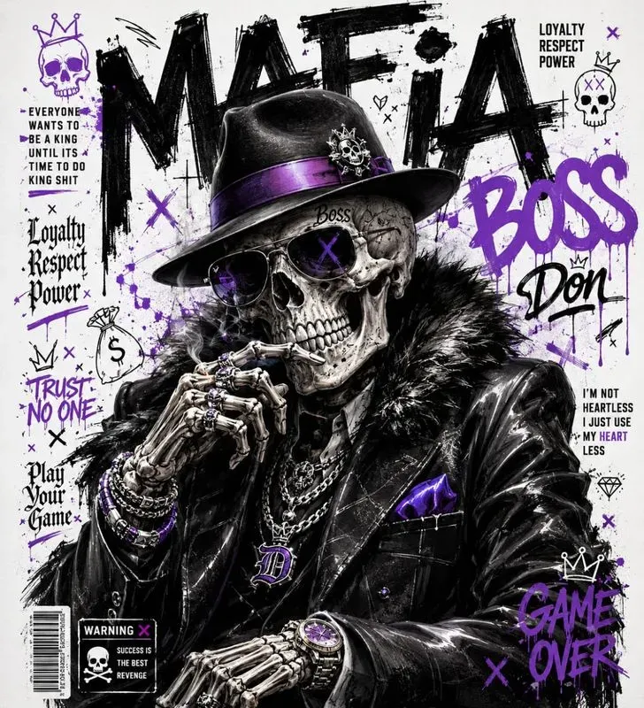 Dark Fantasy Skeleton Graffiti Posters