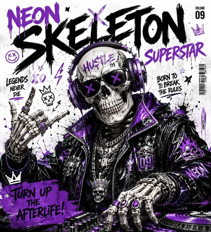 Dark Fantasy Skeleton Graffiti Posters