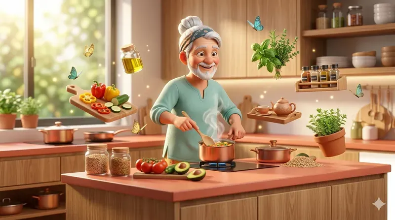 3D Elderly Wellness Blog Visual Assets